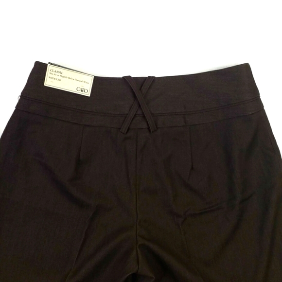Cato Brown Stretch Mid Rise Wide Leg Classic Career Pants Womens 8P Petite - Picture 8 of 11